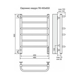 Полотенцесушитель электрический Terminus Евромикс Квадро П6 450x650