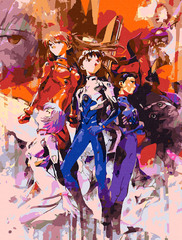 Картина по номерам Аниме Евангелион Персонажи