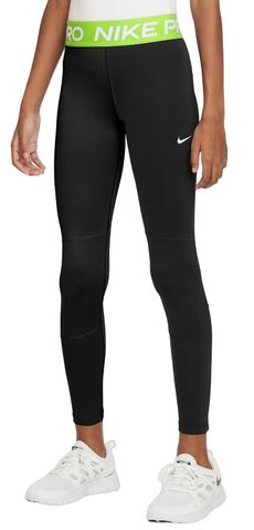 Брюки для девочки Nike Girls Pro Dri-Fit Leggings - black/volt/white