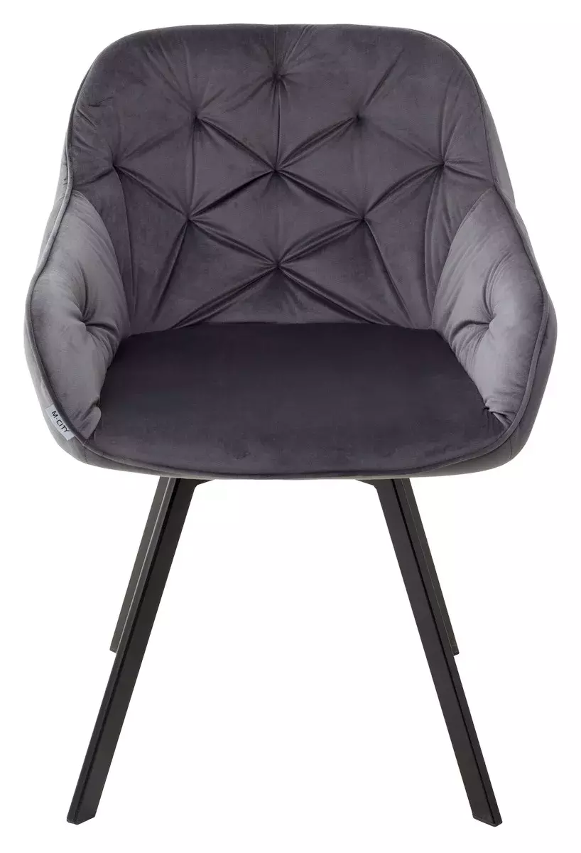 Стул GALE 360 град. поворот. BLUVEL-14 GREY, велюр/ черный каркас, М-City