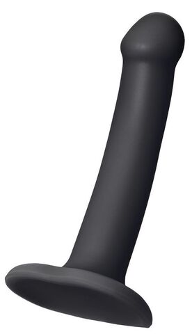 Черный фаллос на присоске Silicone Bendable Dildo S - 17 см. - Strap-on-me 6013137