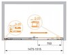 Душевая дверь в нишу Cezares PREMIER-W-SOFT-BF-1 PREMIER-SOFT-W-BF-1-140-C-Cr-IV