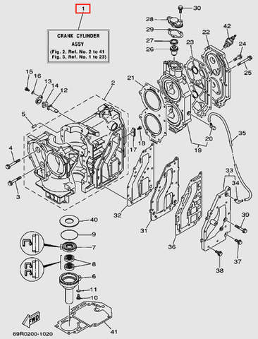 Двигатель в сборе для лодочного мотора Т30 Sea-PRO