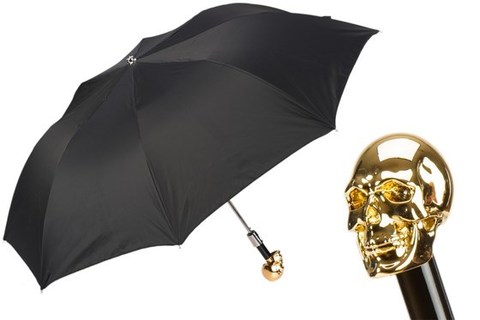 Зонт складной Pasotti Gold Skull Umbrella, Италия.