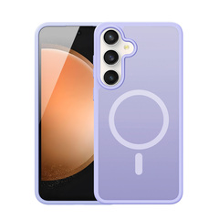 Прозрачный матовый чехол светло-фиолетового цвета с MagSafe от Dux Ducis для Samsung Galaxy S25 FE, серия Yind Series Case