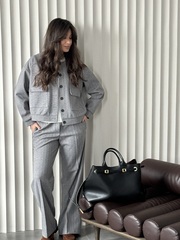 Теплый костюм  «Елочка» серый