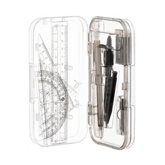 
          Готовальня Basir 8 предметов в пластиковом футляре, серия "Классика", циркуль с запасными частями + набор пластиковых линеек