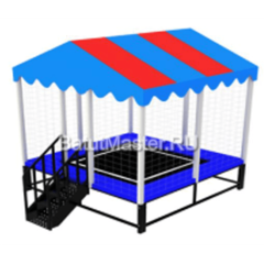 Мини батутная арена "Радость в квадрате" с крышей 2x2x3 м