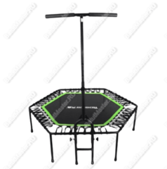 Каркасный батут с Т-образной ручкой, диаметр 4 фт, черно-зеленый
