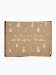 Коробка сборная одиночная Прямоугольник, «Елочки», 27*21*9 см