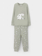 пижама  для девочки  К 1541/шалфей,белые зайчики