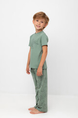 пижама  для мальчика  К 1599/весенний зеленый,динозавры