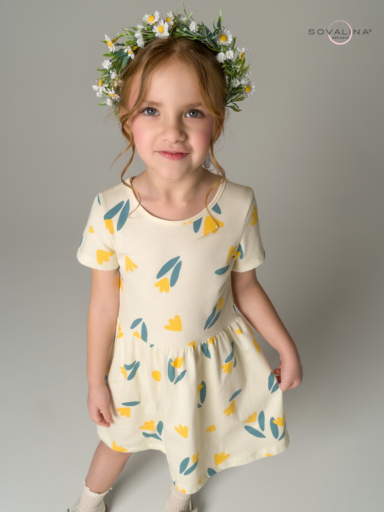 Платье Лето желтые тюльпаны