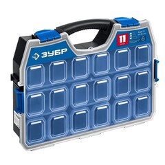 ЗУБР АМУР-11, 462 х 365 х 92 мм, Пластиковый органайзер со съемными лотками (38042-11)