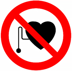 Р11 "Запрещается работа (присутствие) людей со стимуляторами сердечной деятельности!"