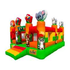 Коммерческий надувной батут «Попугайчики 2» без горки, размер 4*4*2,6 м