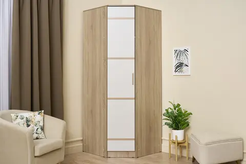 Шкаф угловой Сакура дуб сонома / белый