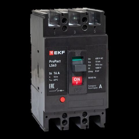 Выключатель автоматический в литом корпусе ProPact LS63 16А 3P 15кА EKF