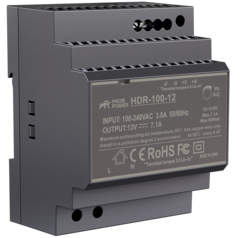 Источник питания PROMPOWER HDR-100-12, H:H12 В DC, 7.1А, 85.2Вт. Вх. 85-264В AC (120-370 В DC)