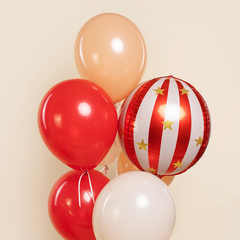 Сфера гелиевая Золотые звезды Красный