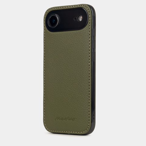 Чехол-накладка для iPhone 17 Air из кожи теленка, зеленого цвета