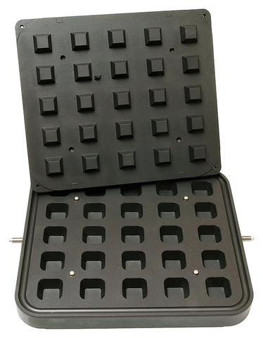 Форма для тарталетницы Kocateq DHTartmatic Plate 37 (квадратные, верхний 40х40 мм, нижний 28х28 мм, 25 шт.)