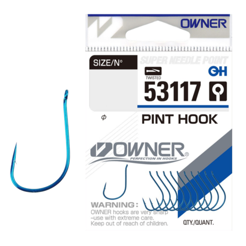53117 № 12 Крючки OWNER Pint Hook-Blue / продажа от 5 уп.