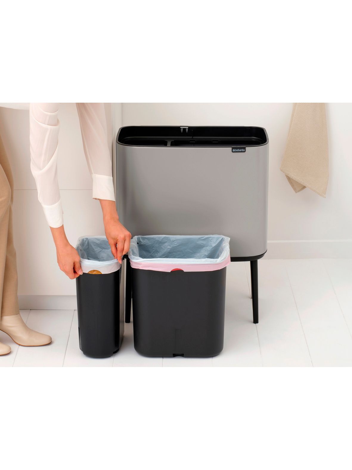 Мусорный бак Bo Touch Bin (11 л + 23 л), Светло-серый, арт. 255007 - фото 15