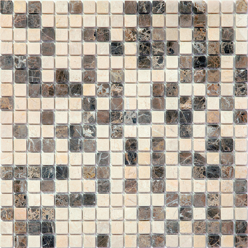 4MT-03-15T Мозаика из мрамора 4 мм Natural i-Tilе коричневый квадрат матовый