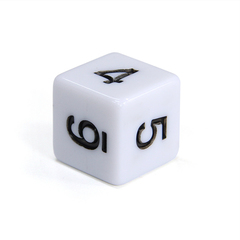 Куб D6: Белый 16мм с цифрами