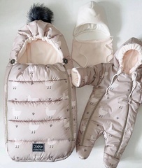 Зимний комплект на выписку "Пушинка принт" (model.22)
