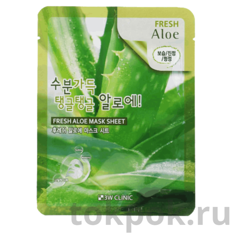 Тканевая маска для лица 3W Clinic Essential Up Aloe Mask Sheet, 25 гр