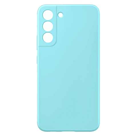 Силиконовый чехол Silicone Cover с защитой камеры для Samsung Galaxy S22 (Голубой)