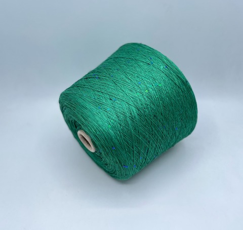 G&G Filati (пр.Италия), art-Lino 410м/100гр, 100%Лен +пайетка, цвет-Зеленый. арт.30415