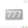 Номер на дверь 777, табличка на дверь для офиса, квартиры, кабинета, аудитории, склада, серая 120х70 мм, Айдентика Технолоджи