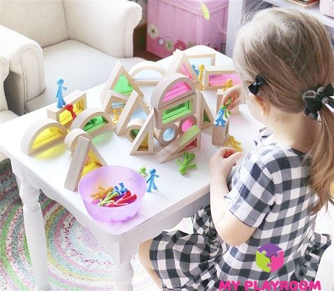 Большой конструктор Радужные блоки (Rainbow blocks), 40 деталей 4