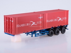 Semitrailer Container-carrier MAZ-938920 with containers Hamburg Sud 1:43 AutoHistory