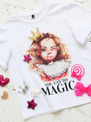 BUBBLE GUM PRINCESS T-shirt with 4 Velcro: Crown, Bow, Lollipop, Heart or Star