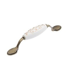 Ручка-скоба с фарфором SF02-04 96мм бронза