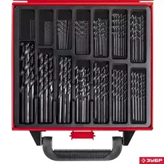 ЗУБР 99 шт, (1-10 мм), сталь Р4М2, класс В, мет.бокс, набор сверл по металлу (29605-H99)