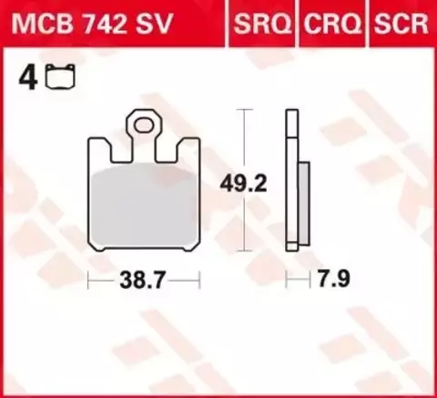 Колодки тормозные дисковые MCB742SV