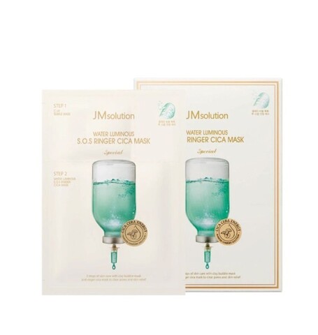 Двухступенчатая успокаивающая маска с центеллой JMsolution Water Luminous S.O.S Ringer Cica Mask Special