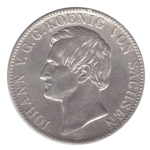 1 талер 1867 (В). Германия-Саксония. Серебро VF-XF