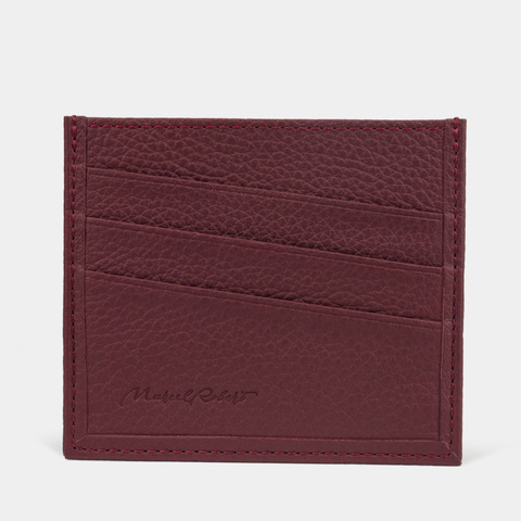 Картхолдер из натуральной кожи теленка, бордового цвета