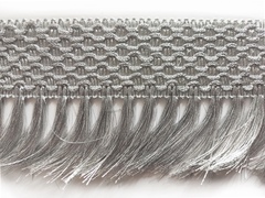 Бахрома-щётка с тесьмой  металлизированная люрекс 9см серебро