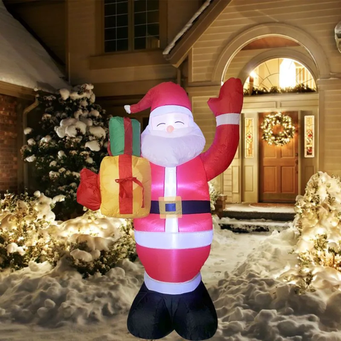 Новогодняя надувная фигура Дед Мороз Снеговик