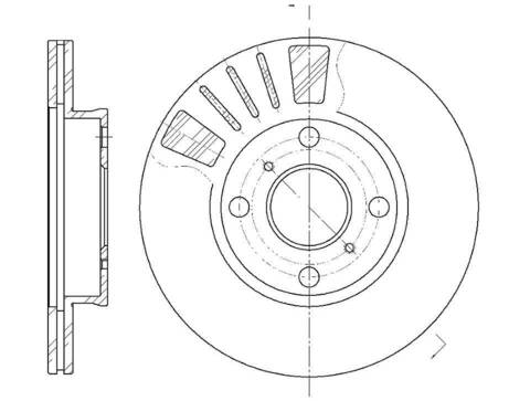 Диск тормозной вентилируемый G-brake  GR-02135