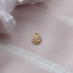 Подвеска Цветок с фианитом 8 мм, позолота, П316