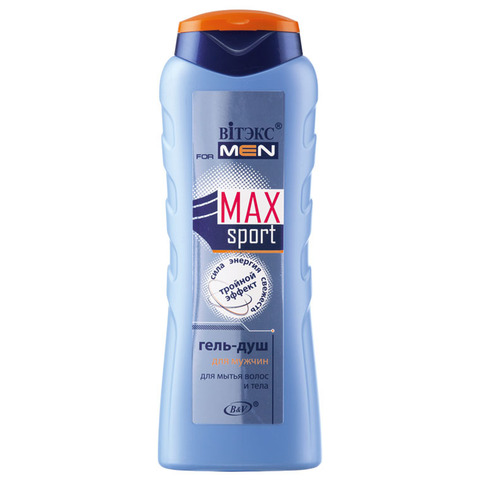 Гель-душ для мытья волос и тела для мужчин «Тройной эффект» , 400 мл ( MAXsport )