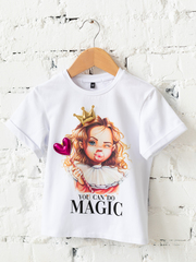 BUBBLE GUM PRINCESS T-shirt with 4 Velcro: Crown, Bow, Lollipop, Heart or Star